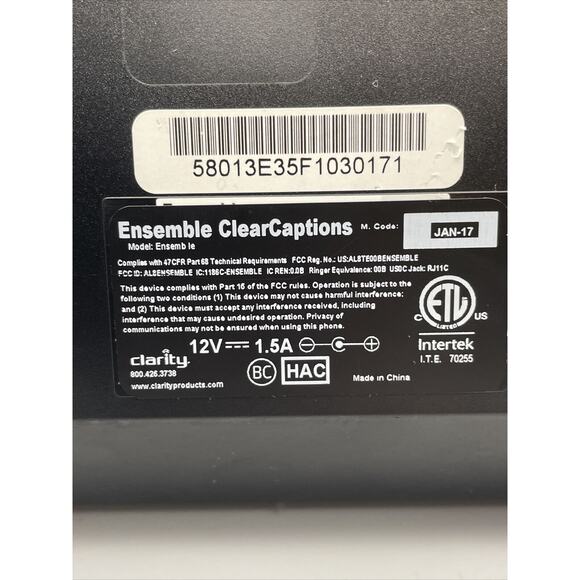 Clarity Ensemble Digital Touch Screen Amplified Closed Caption Clear Captions - Picture 4 of 5